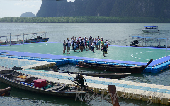Floating football field constructed at Koh Panyee Thailand where the Thai National Football team originated