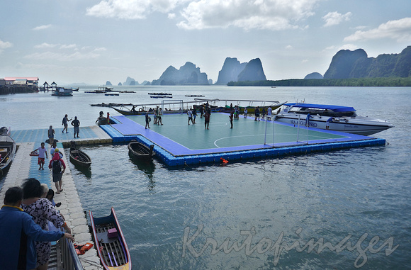 Floating football field constructed at Koh Panyee Thailand where the Thai National Football team originated-2