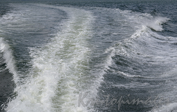 waves on water-in the wake of a boat