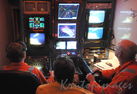 ROV control room on deck of offshore platform
