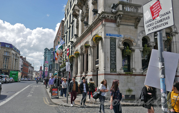Dublin tourists and locals on the streets.