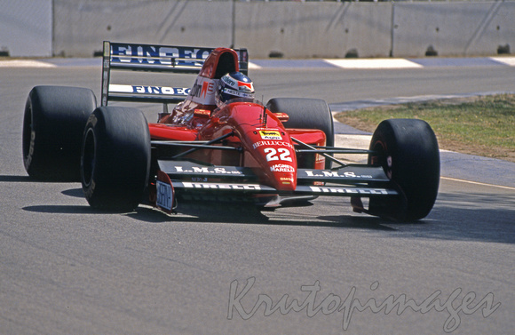 AGP- Racing F1-Bonnetti round a bend in the Adelaide Grand Prix 1990