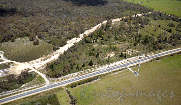 gas pipeline aerial view leaving Longford Victoria Australia
