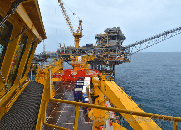 view from offshore support vessel alongside platform
