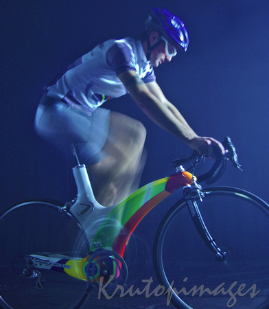 bike rider blue effect