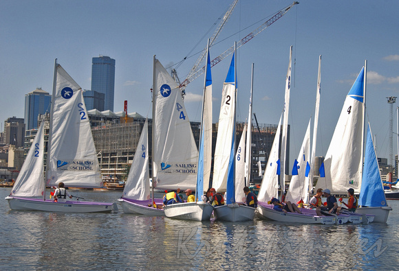 Small recreational boats-ytachs regatta at Docklands Melbourne2003-9614