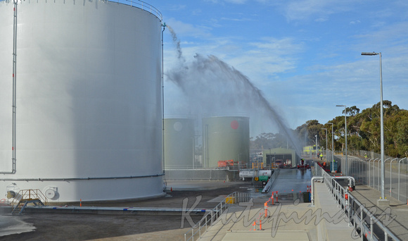 Fire fighting demonstration at aviation fuel storage4524