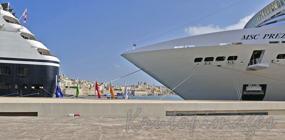 Valetta the ships in dock  capital of Malta