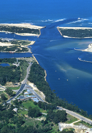 Lakes Entrance aerial -showing the entrance