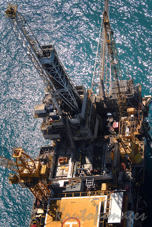 drilling rig 175 working at platform on Bass Strait -Vic