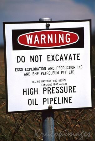 High pressure pipeline warning