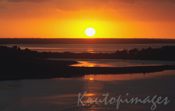 Lakes Entrance sunset high view