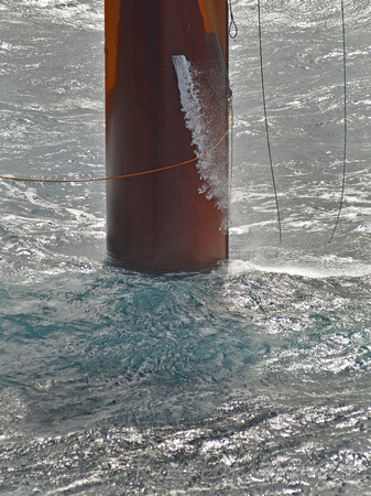 Offshore platform leg into sebed