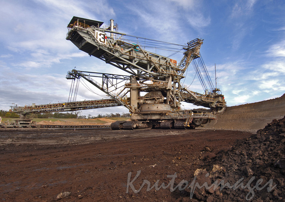 Openncut mining -dredge at work in the Yallourn mine Latrobe Valley