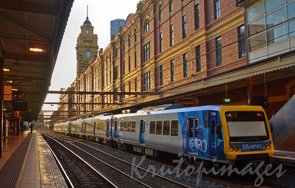 Train at Flinders Street Station