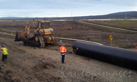 pipeline carrying water over a hill in Gippsland