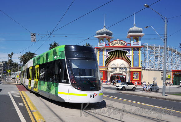 Public Transport-Melbourne tram at Luna Park St Kilda