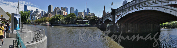 Melbourne Southbank precinct with view across the Yarra River