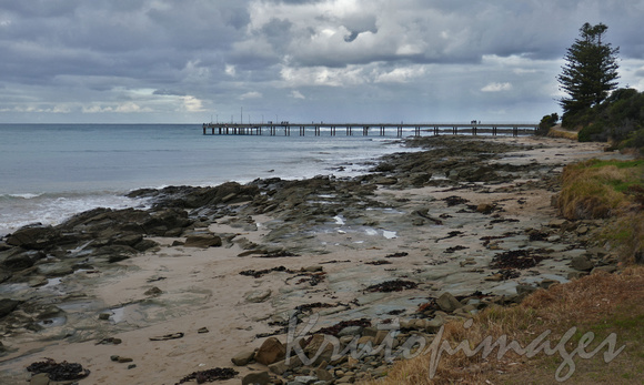 LOrne foreshore with the Lorne Pier in the distance-Victoria