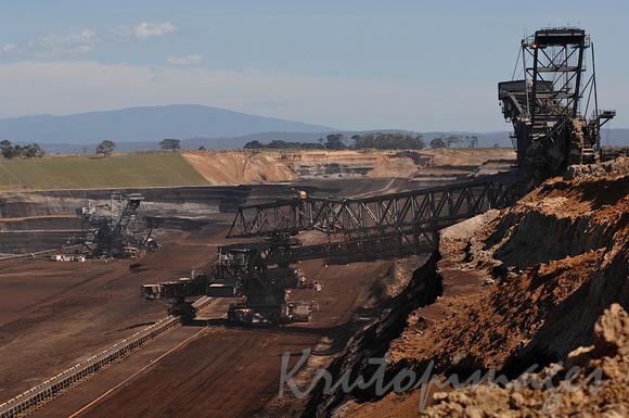 Opencut mining for brown coal at Loy Yang 2 in the Latrobe Valley Victoria