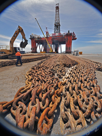 Ocean Patriot drilling rig in dock at Geelong