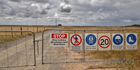 entry gate to Basslink transmission plant in South eastern  Victoria