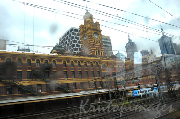 wet day from Melbourne train