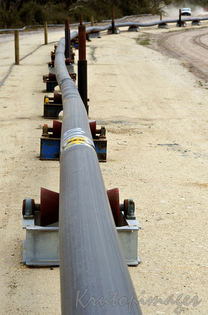 Pipeline is pulled or towed over a long distance during horizontal drilling at a refinery