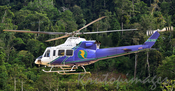 Papua New Guinea helicopter at work