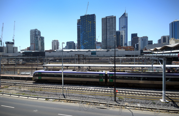 VLine train leaves Melbourne's Southern Cross station