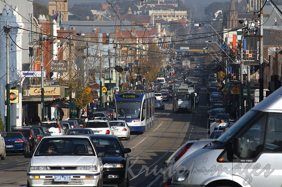 Glenferrie road traffic-Melbourne looking north