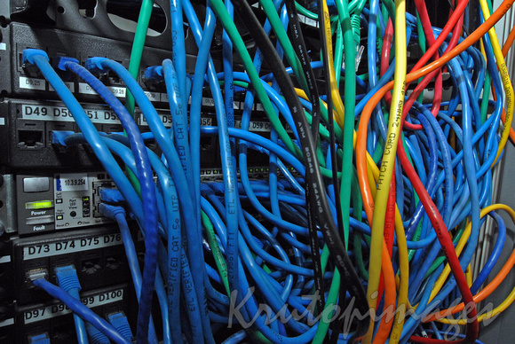 cables into computer bank communications.
