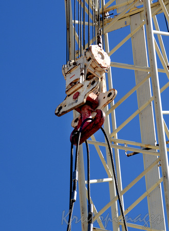 Crane hook prior to a heavy lift-cable hoops attached-2