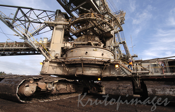 Yallourn opencut and dredger at work in the coal mine