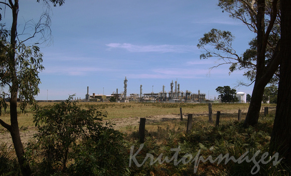 Victorian refinery from a bush dirt road