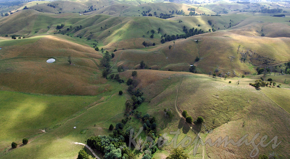 Aerial image Gippsland farming and hills
