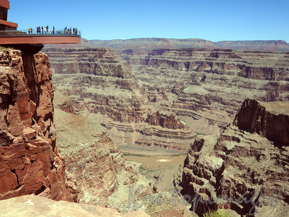 Grand Canyon scene showing public walkout