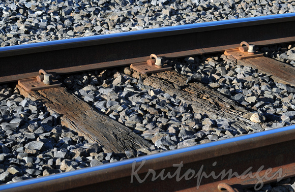 rail tracks detail showing sleepers
