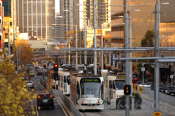 Melbourne CBD tram stops Elizabeth street university end